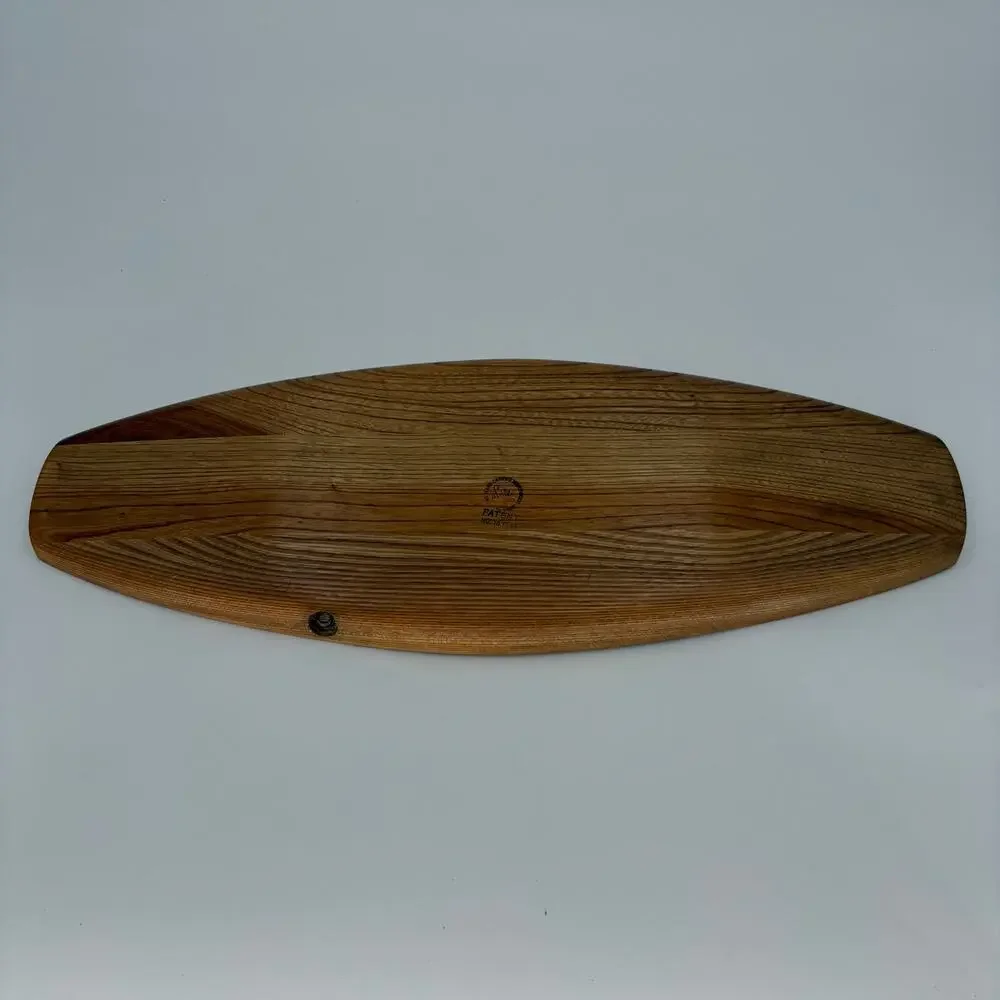 Vintage Fred Press Sere Wood Serving Tray MCM Ceramic Inlay Appetizer Platter